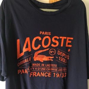 Lacoste Big&Tall Graphic Tee Navy Blue Size 11L